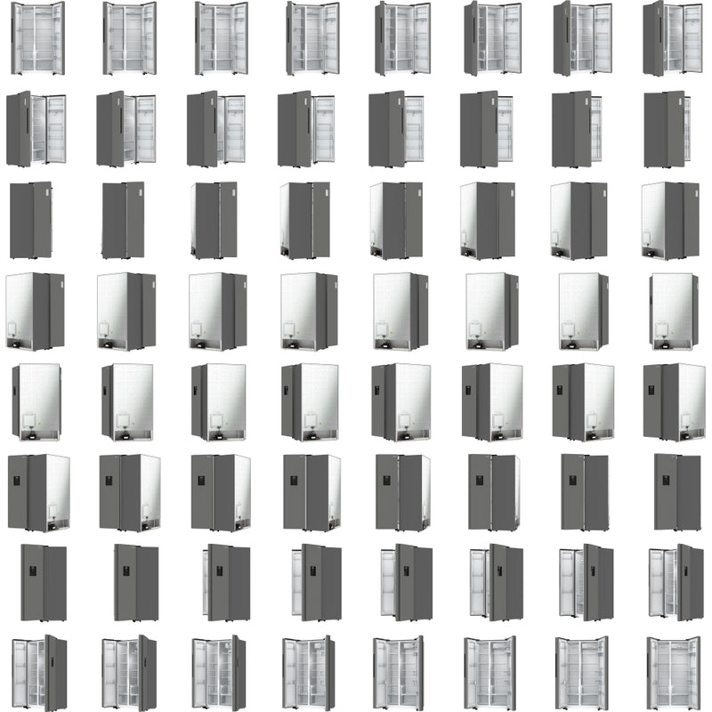 Fridgemaster MS91547DFE - Silver American Fridge Freezer - 547L - E Rated