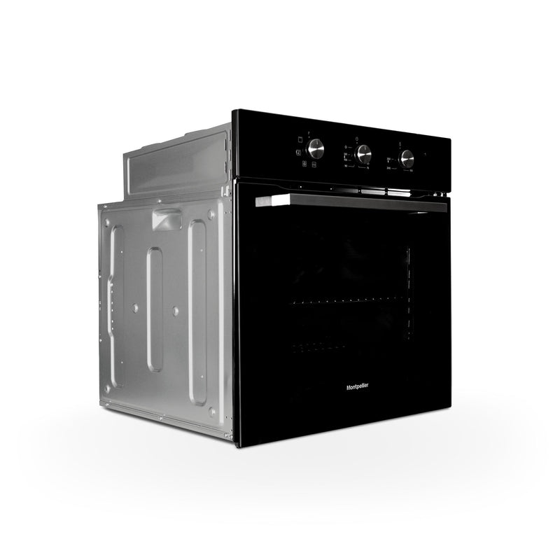 Montpellier MSBFO65B - Black 65L Built-In Single Oven - 5 Functions - Trufan - A Energy
