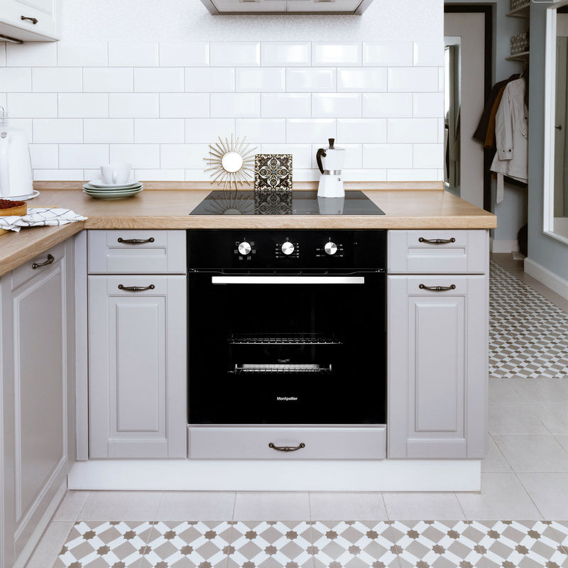 Montpellier MSBFO65B - Black 65L Built-In Single Oven - 5 Functions - Trufan - A Energy