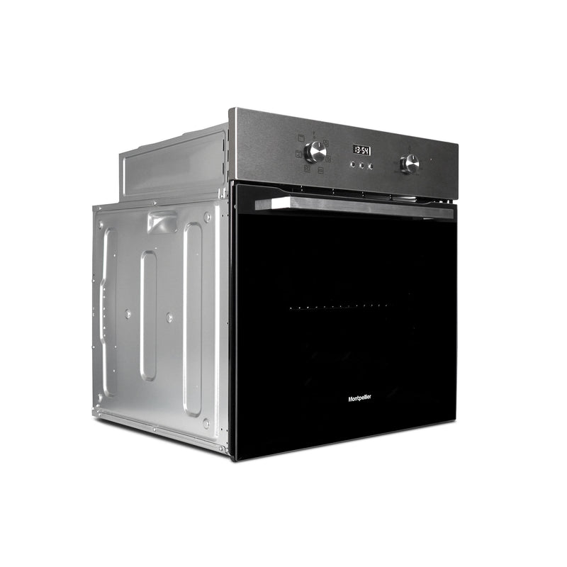 Montpellier MSBFO65SST - Black Glass Door Single Electric Oven - 65L Capacity - Built-In