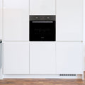 Montpellier MSBFO65SST - Black Glass Door Single Electric Oven - 65L Capacity - Built-In