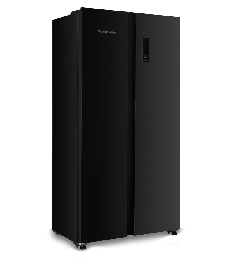 Montpellier MSBS442K - Black American Fridge Freezer - 442L - E Energy