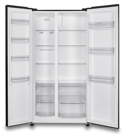 Montpellier MSBS442K - Black American Fridge Freezer - 442L - E Energy