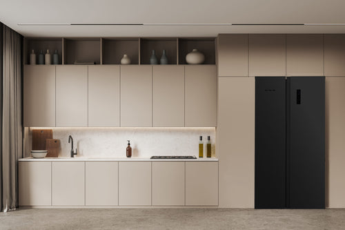 Montpellier MSBS442K - Black American Fridge Freezer - 442L - E Energy