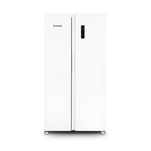 Montpellier MSBS442W - White American Style Side by Side Fridge Freezer - 442L Capacity - E Energy Rating