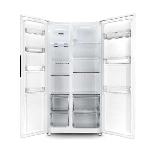 Montpellier MSBS442W - White American Style Side by Side Fridge Freezer - 442L Capacity - E Energy Rating