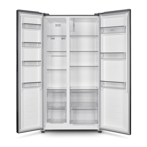 Montpellier MSBS442X - Inox American Style Side by Side Fridge Freezer - 442L - E Energy Rating