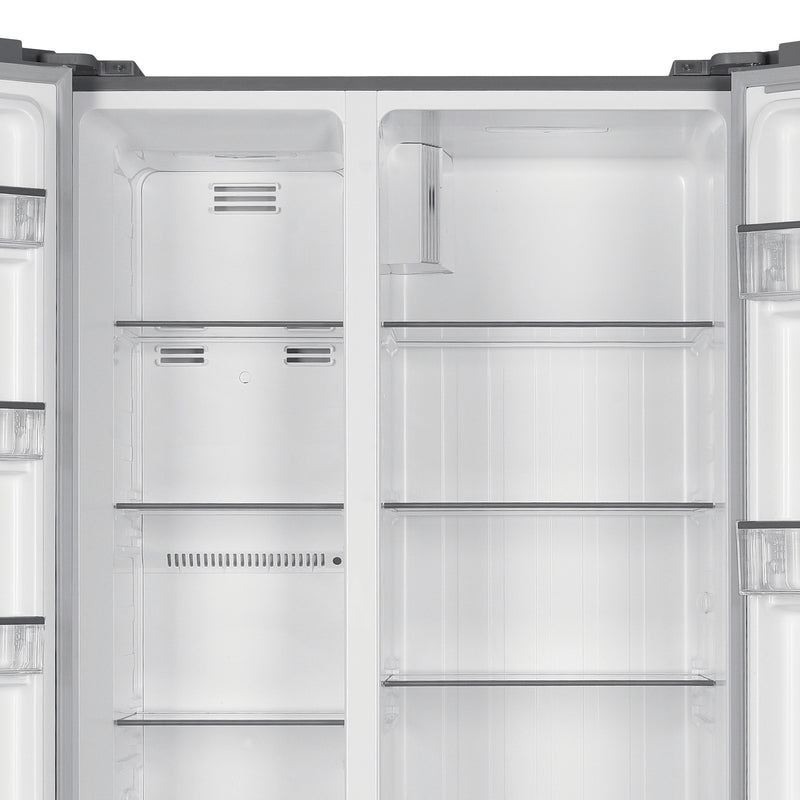 Montpellier MSBS442X - Inox American Style Side by Side Fridge Freezer - 442L - E Energy Rating