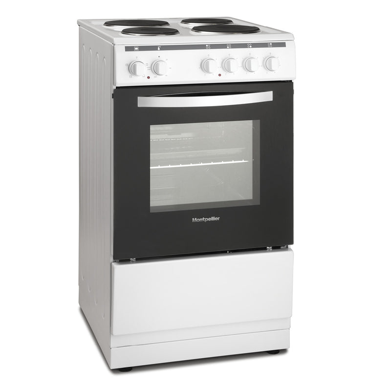 Montpellier MSE46W - White 50cm Electric Cooker - 55L Capacity - C Energy Rating