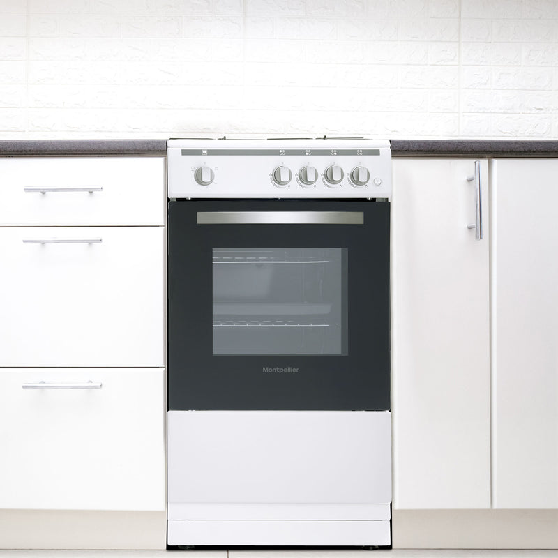 Montpellier MSG50W - White 50cm Single Cavity Gas Cooker - 51L - A Energy