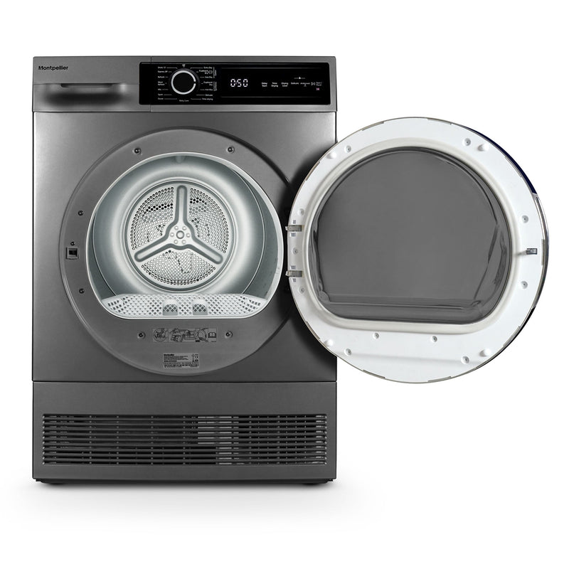 Montpellier MTDC8SDS - Silver 8KG Condenser Tumble Dryer - B energy - Display