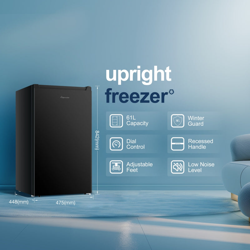 Fridgemaster MUZ4860EB - Black Under Counter Freezer - 61 Litres - E Energy Rating