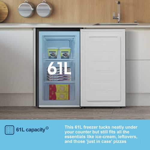 Fridgemaster MUZ4860EB - Black Under Counter Freezer - 61 Litres - E Energy Rating