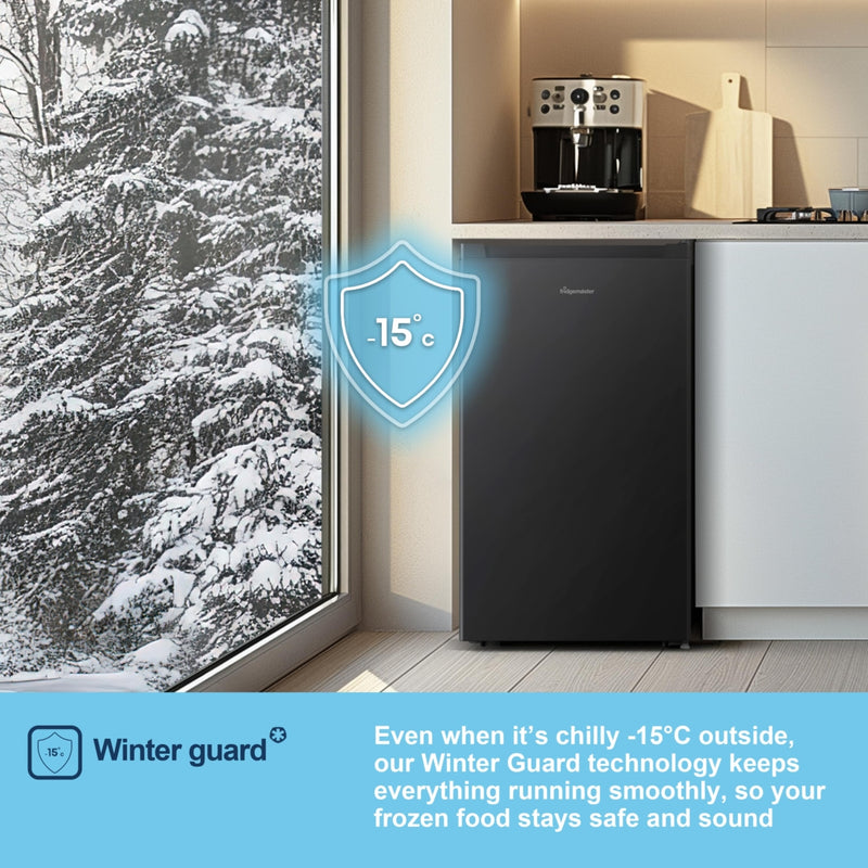 Fridgemaster MUZ4860EB - Black Under Counter Freezer - 61 Litres - E Energy Rating