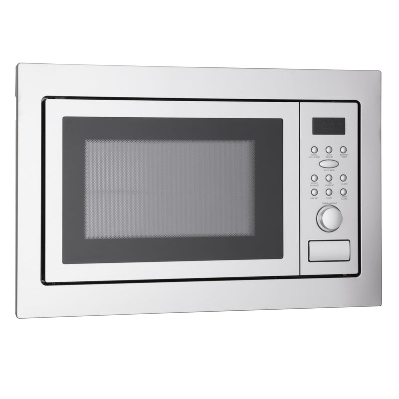 Montpellier MWBI90025 - Stainless Steel Built-In Microwave &amp; Grill - 25L Capacity - 900W/1000W