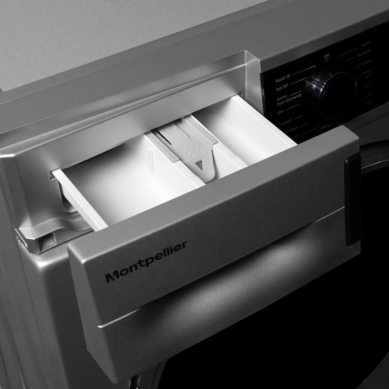 Montpellier MWM814BLS - Silver Freestanding 8KG Washing Machine - 1400 RPM - A energy