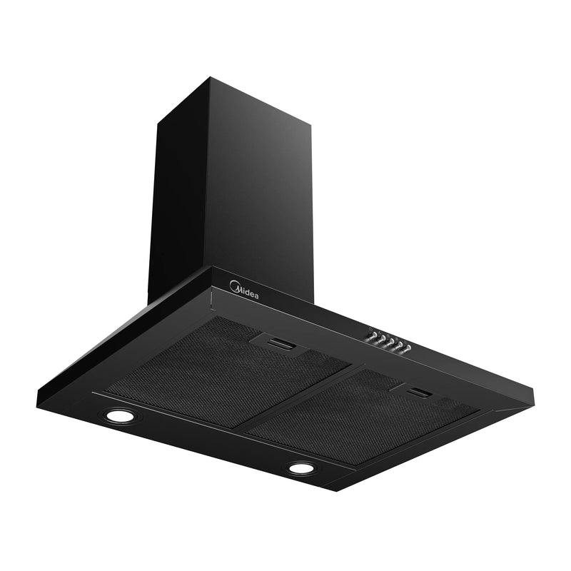 Midea MHA60A17EM400B - Black Chimney Extractor Hood 60cm - 400 m³/h - B Rated
