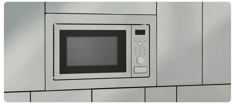 Montpellier MWBI90025 - Stainless Steel Built-In Microwave &amp; Grill - 25L Capacity - 900W/1000W