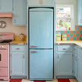 Montpellier MAB7190PB - Retro Pastel Blue Fridge Freezer - 70cm Wide - E Energy