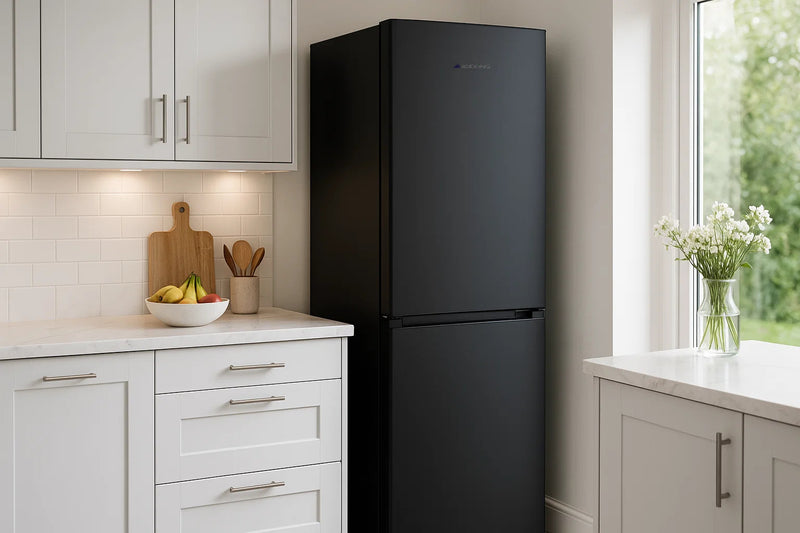 Iceking IQ30-NF1855BL - Black Total No Frost Fridge Freezer - 247L - E Energy Rating