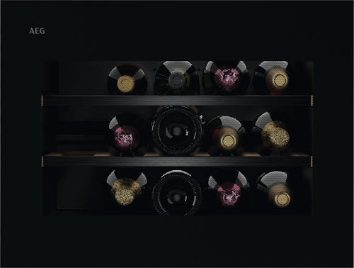 AEG NKW8P21KAB - Black 18 Bottle Wine Cooler - 45cm Integrated