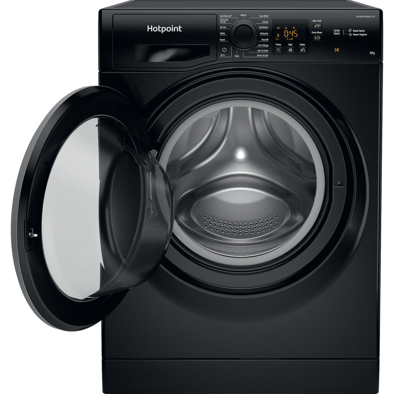 Hotpoint NSWM845CBSUKN Anti-Stain 8kg 1400rpm Washing Machine – Black - B Rated