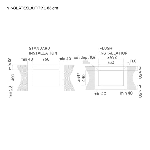 Elica NT-FIT-XL-RAW - Matt Black Vented Induction Hob - 83cm 4 Zones - A Energy