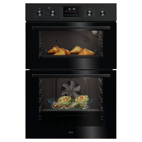 AEG OU5CP40B - Black Built-In Electric Double Oven - 66L + 46L - A Energy