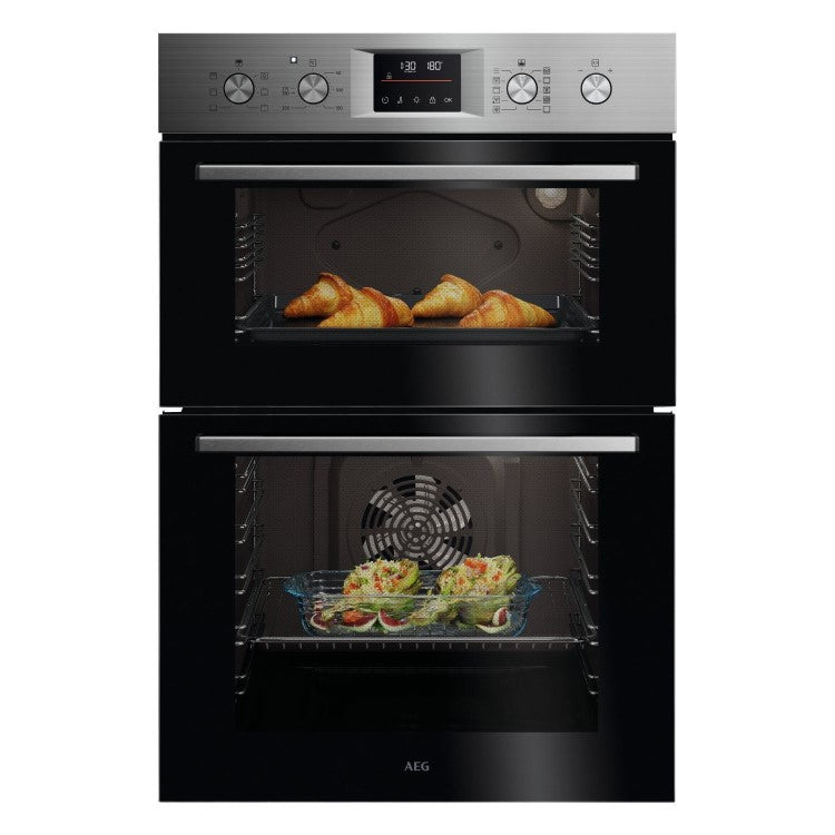 AEG OU5CP40M - Stainless Steel Built-In Electric Double Oven - 66L + 46L - A Energy