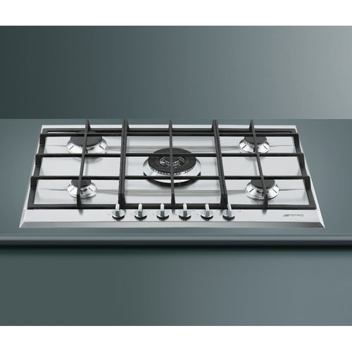 Smeg P272XGH - Stainless Steel 72cm Gas Hob - 5 Burners with 4.2kW Wok Burner