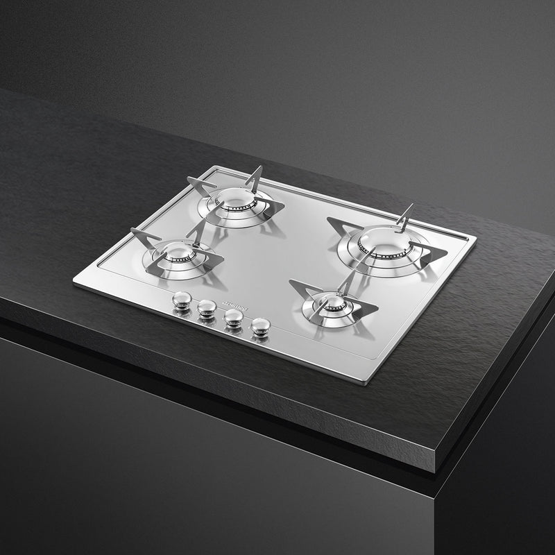 SMEG P64ES - Stainless Steel Gas Hob - 4 Cooking Zones - Gas