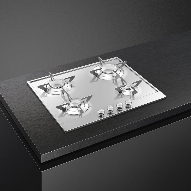 SMEG P64ES - Stainless Steel Gas Hob - 4 Cooking Zones - Gas
