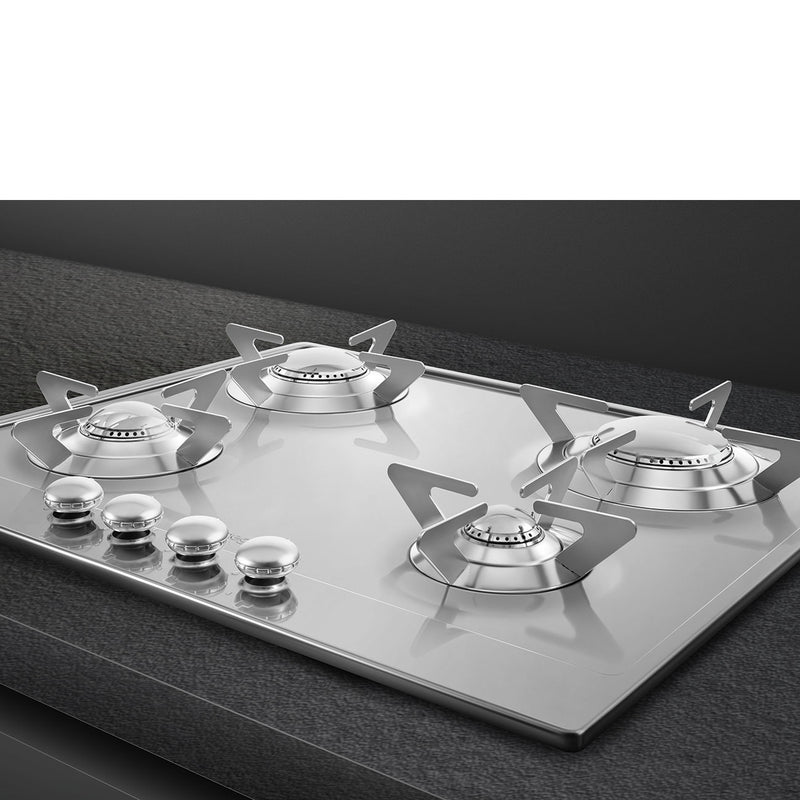 SMEG P64ES - Stainless Steel Gas Hob - 4 Cooking Zones - Gas