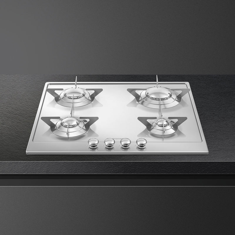SMEG P64ES - Stainless Steel Gas Hob - 4 Cooking Zones - Gas