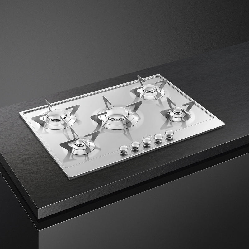 SMEG P705ES - Stainless Steel Gas Hob - 5 Cooking Zones