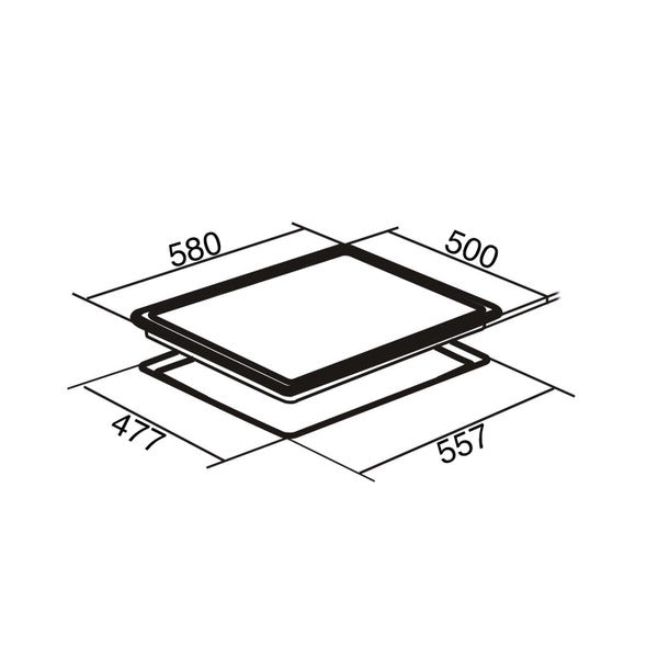 SIA PHP601SS - Stainless Steel 4 Zone Solid Plate Hob - 4 Cooking Zones - 580W x 500D x 76H cm