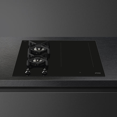 Smeg PM3643D - Black 4 Zone Mixed Fuel Hob