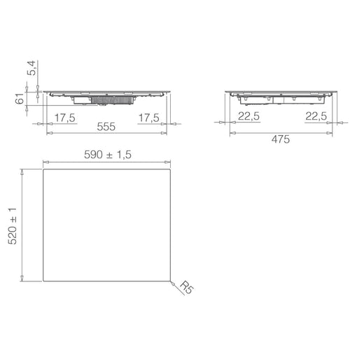 Elica PRIMIS-604-PLUS - Black 4 Zone Induction Hob - 60cm