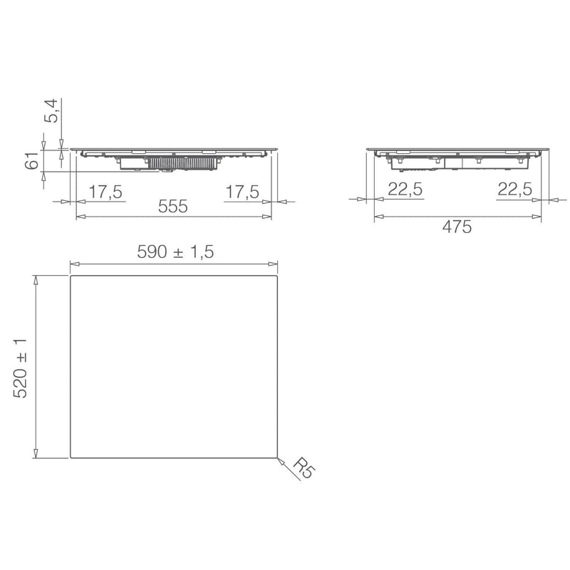 Elica PRIMIS-604-PLUS - Black 4 Zone Induction Hob - 60cm