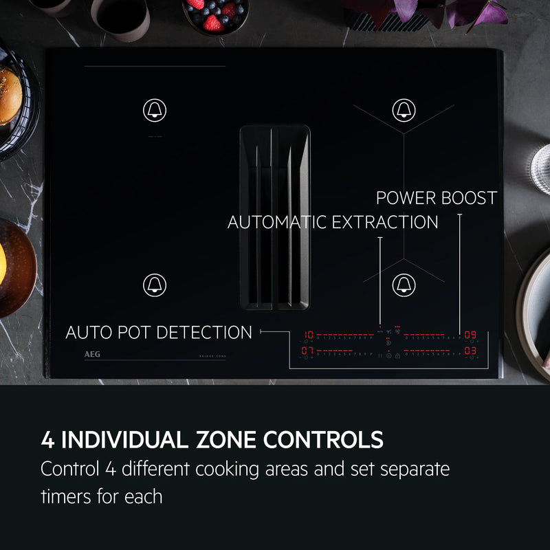 AEG TCH74B01FZ - Black 71cm Venting Hob - A+ Rated