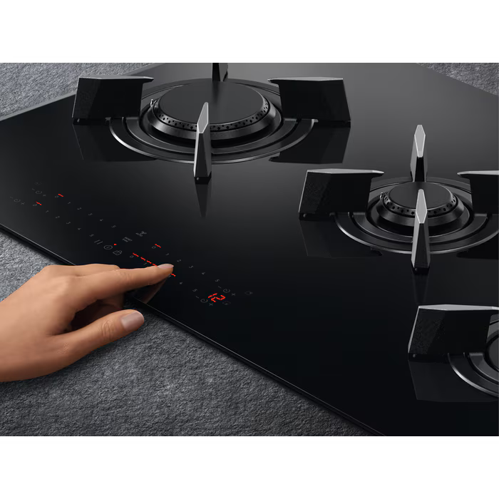 AEG HVB8453IB - Black 80cm Gas Hob - 4 Burners - FlameLight LED