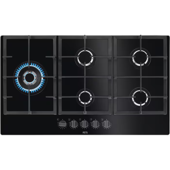AEG HKB95820NB - Black 5 86cm Zone Gas Hob - LPG compatible - Unboxed