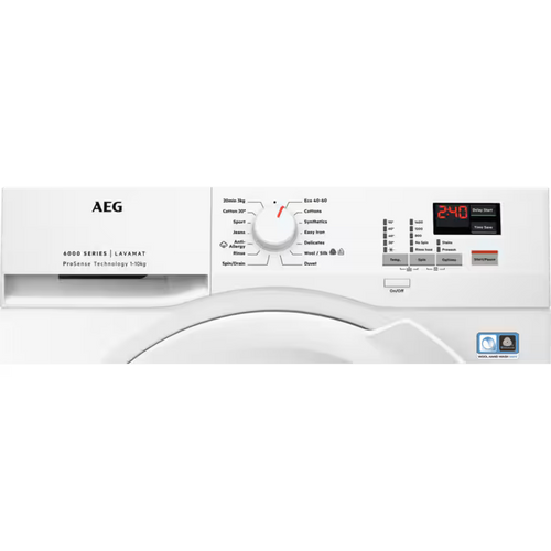 AEG L6FBK841B - 6000 Series White Freestanding 8KG Washing Machine - 1400 RPM - A energy