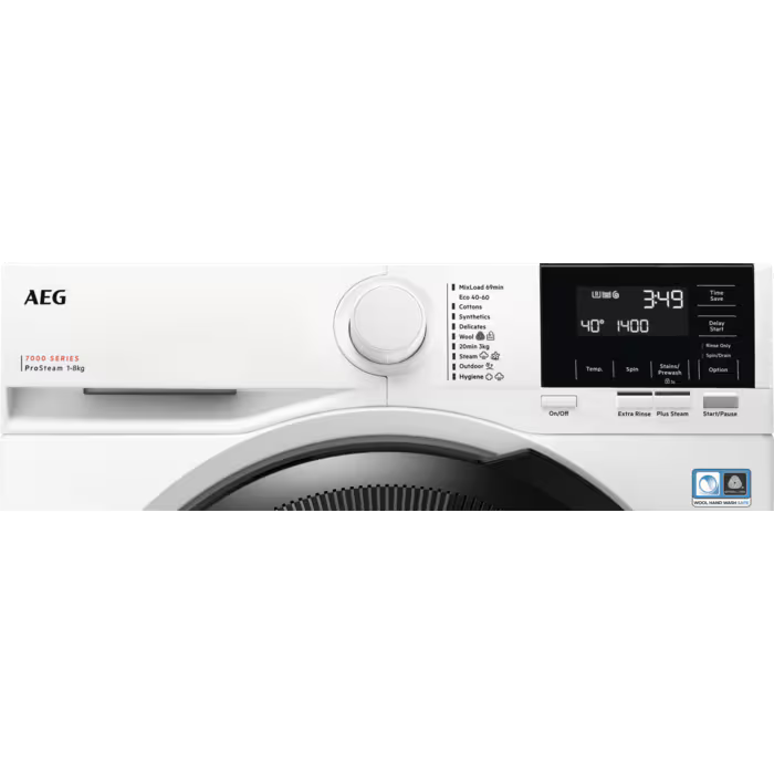 AEG LFSR71844B  8KG Washing Machine 7000 ProSteam - White  - 1400 RPM - A Energy