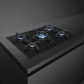 Smeg PV275B - Black 72cm Gas Hob - 5 Burners - Glass Surface
