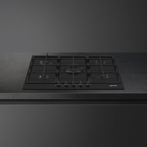 SMEG PX375MB - Black Gas Hob - 5 Zones