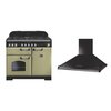 Rangemaster CDL100DFFOG/C - Olive Green/Chrome Range Cooker - 155L - A Rated