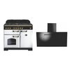 Rangemaster CDL100DFFWH/B - White/Brass Range Cooker - Dual Fuel - A Rated