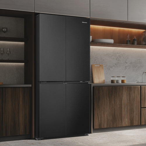 Hisense RQ5P470SAFD - Black/Stainless Steel American Fridge Freezer - 483L - D Energy