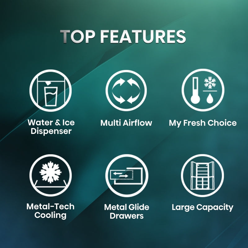 Hisense RQ760N4SBFE - Black American Fridge Freezer - 584L - E Rated